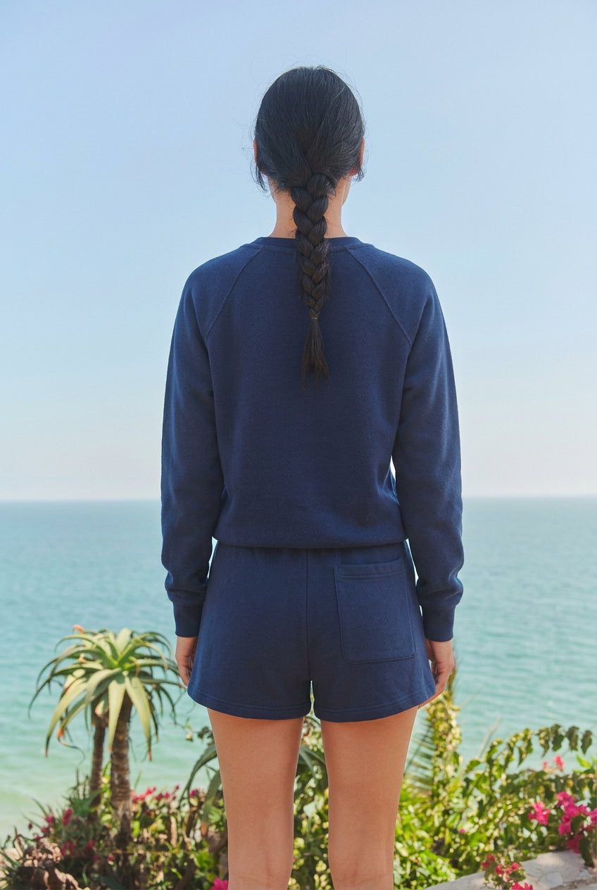 Sundry Raglan Sweatshirt in Deep Navy