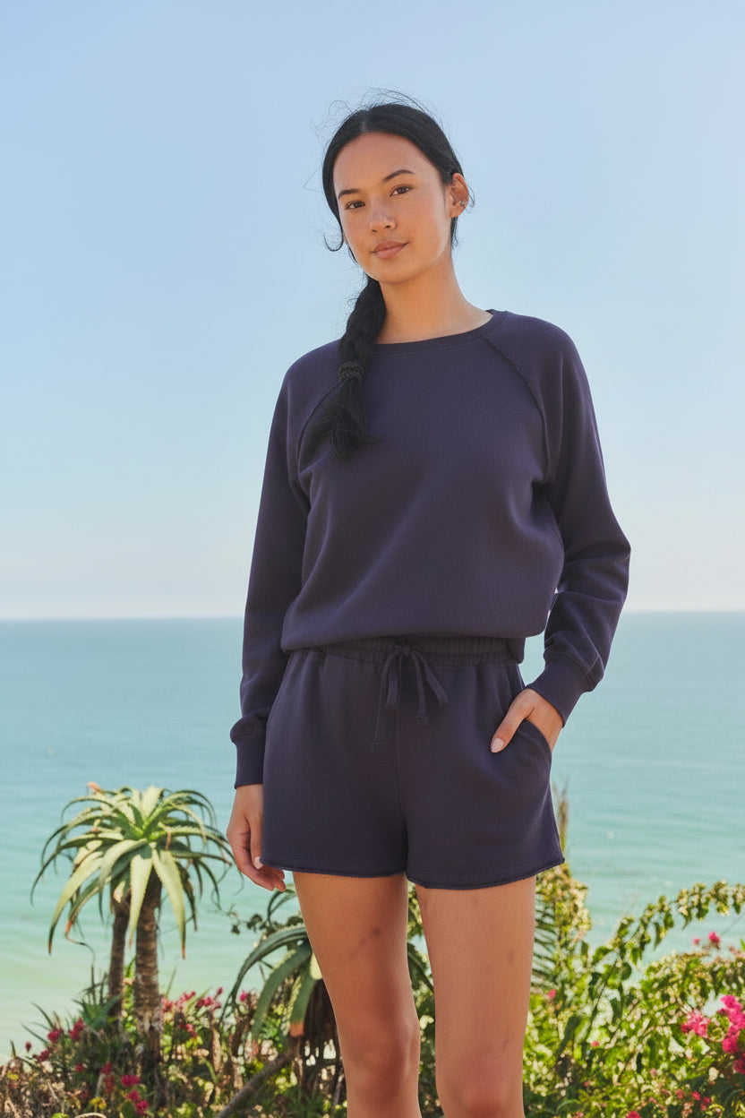 Sundry Raglan Sweatshirt in Vintage Navy