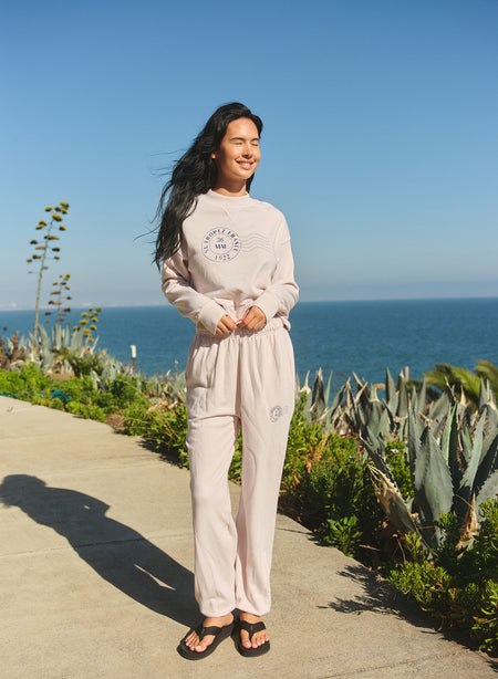 Sundry St Tropez Stamp Athletic Sweatpant in Oyster