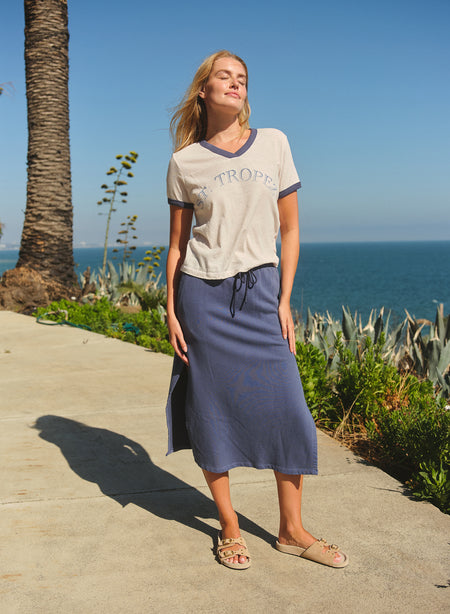 Sundry Academy Pencil Skirt in Vintage Navy