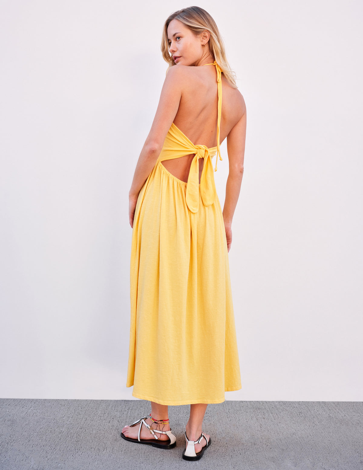 Sundry Tie Back Dress in Sun-back 