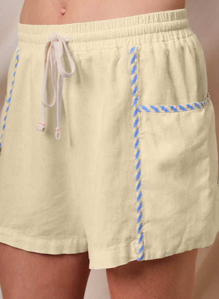 Sundry Linen Short in Lemon Tint