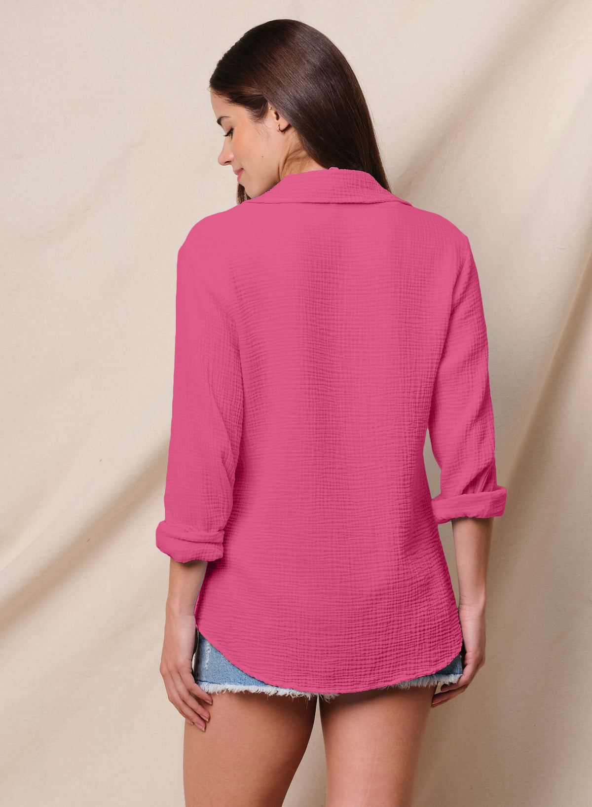 Sundry Classic Shirt in Cranberry