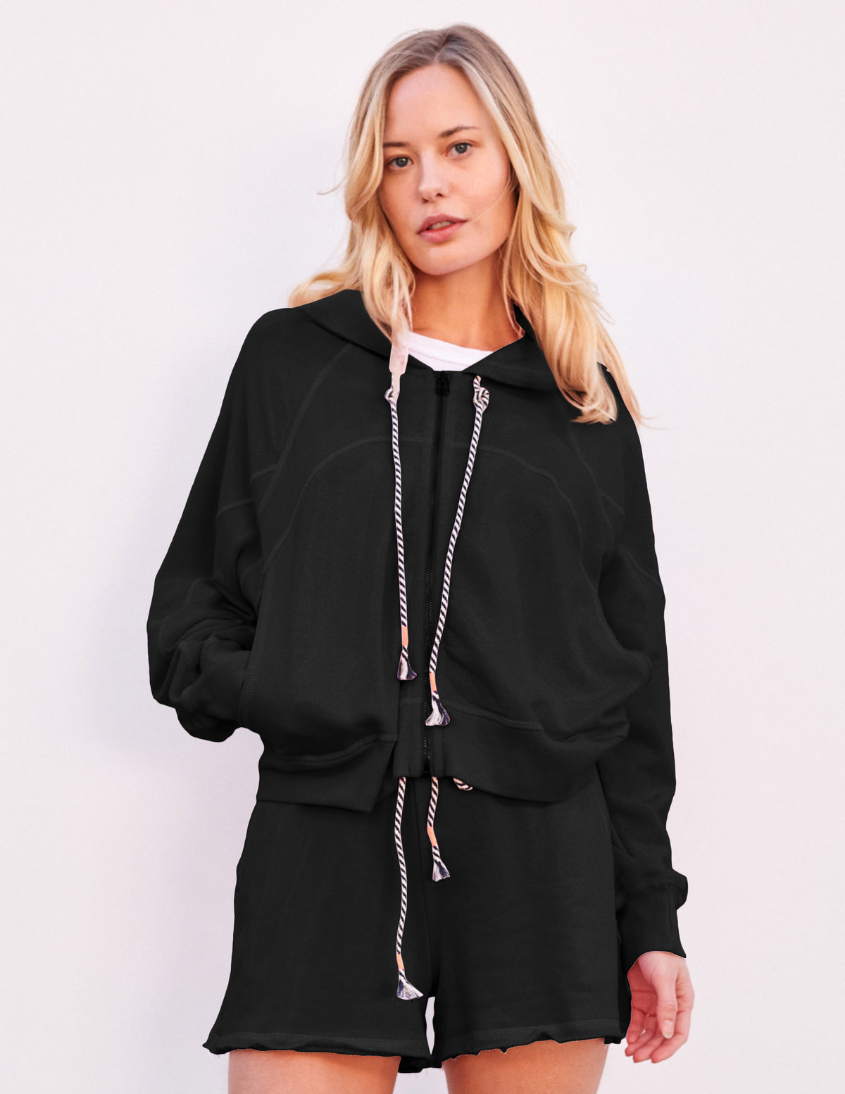 Sundry Horizon Zip Hoodie in Black