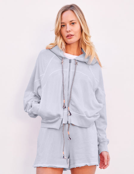 Sundry Horizon Zip Hoodie in Chambray