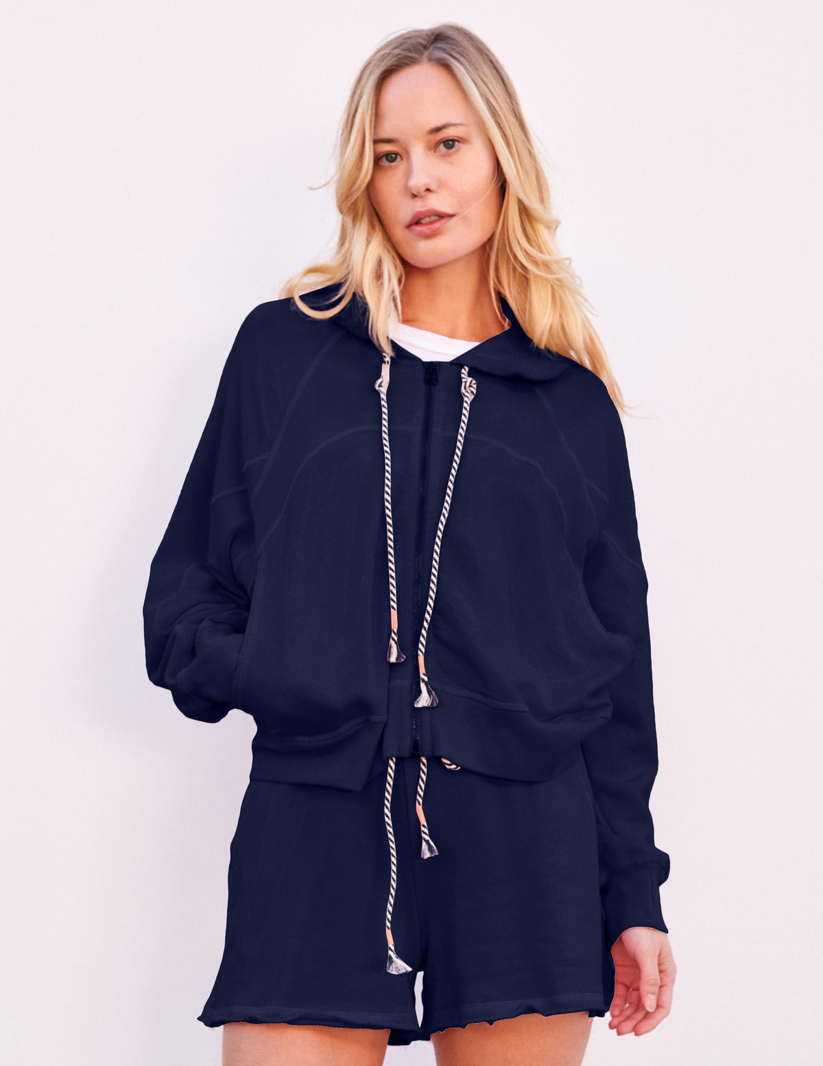 Sundry Horizon Zip Hoodie in Deep Navy