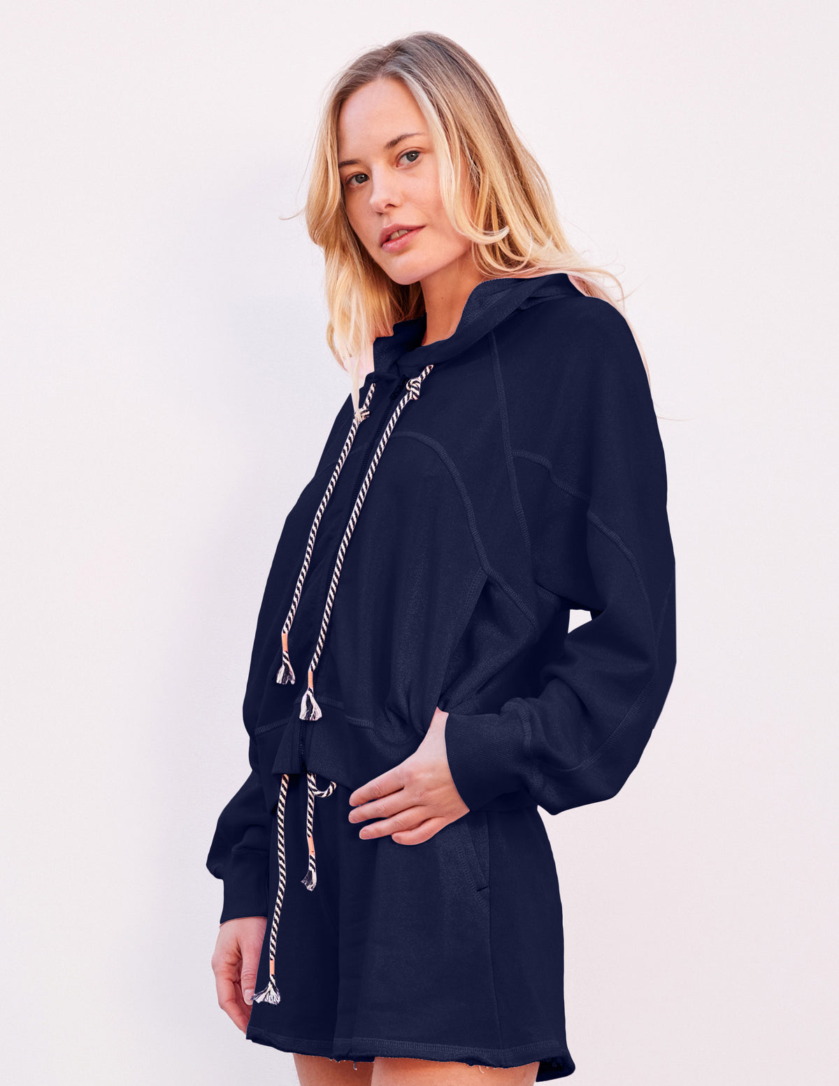 Sundry Horizon Zip Hoodie in Deep Navy