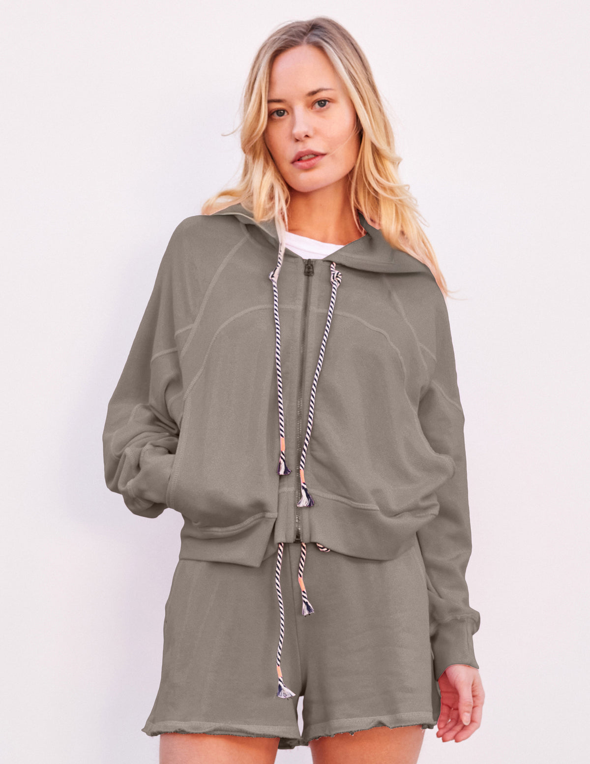 Sundry Horizon Zip Hoodie in Fern