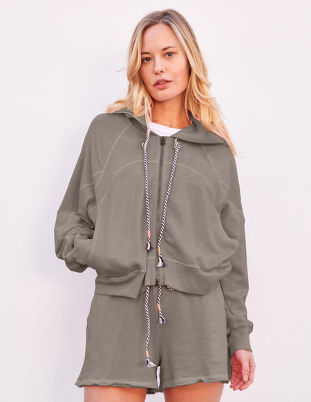 Sundry Horizon Zip Hoodie in Fern