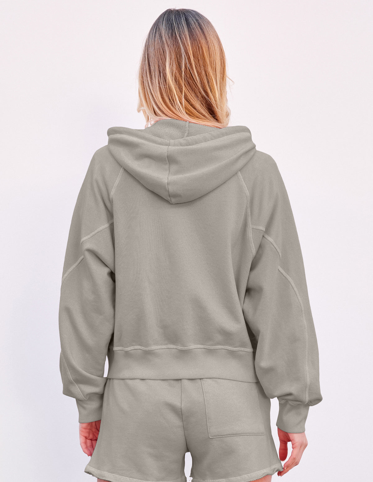 Sundry Horizon Zip Hoodie in Olive Oil