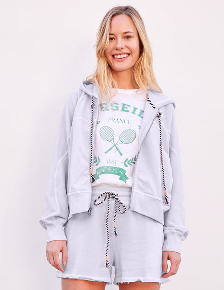 Sundry Horizon Zip Hoodie in Optic White