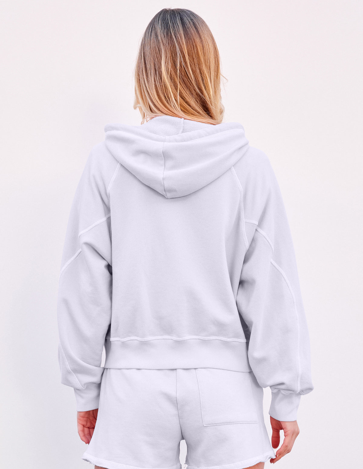 Sundry Horizon Zip Hoodie in Optic White