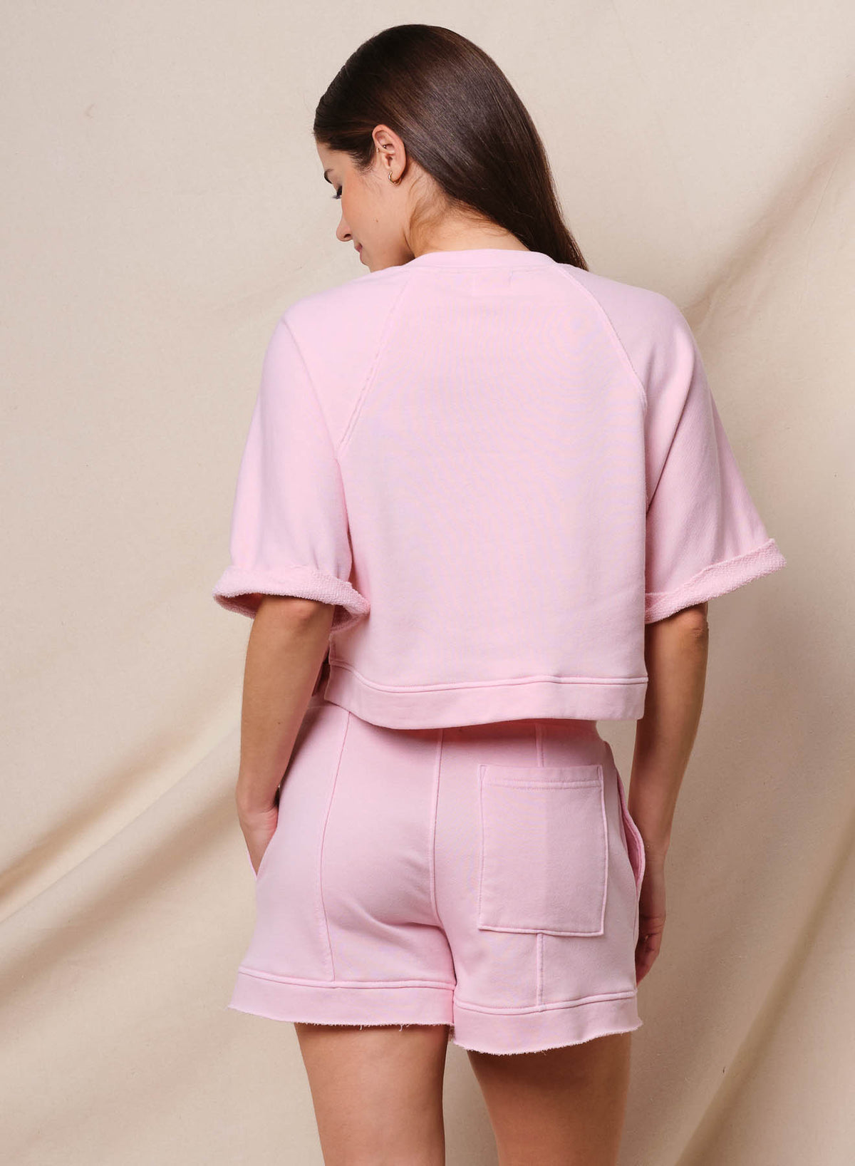 Sundry Short Sleeve Sweatshirt in Iconic Pink