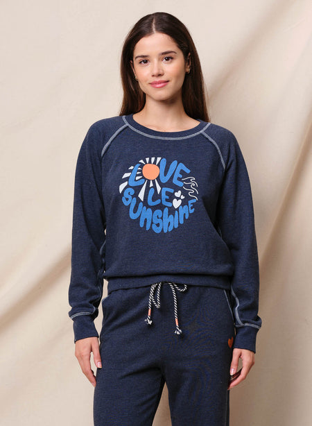 Sundry Sunshine Raglan Sweatshirt & Sundry Heart Lounge Pant in Deep Navy