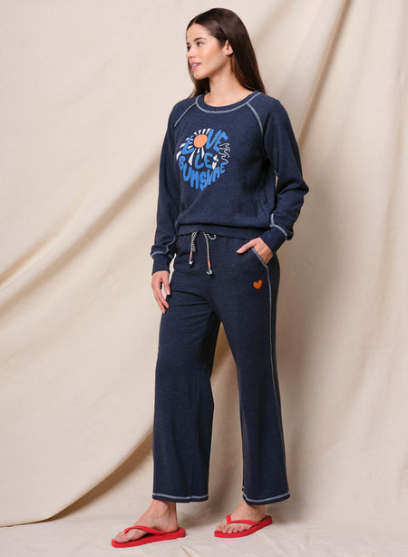 Sundry Sunshine Raglan Sweatshirt & Sundry Heart Lounge Pant in Deep Navy