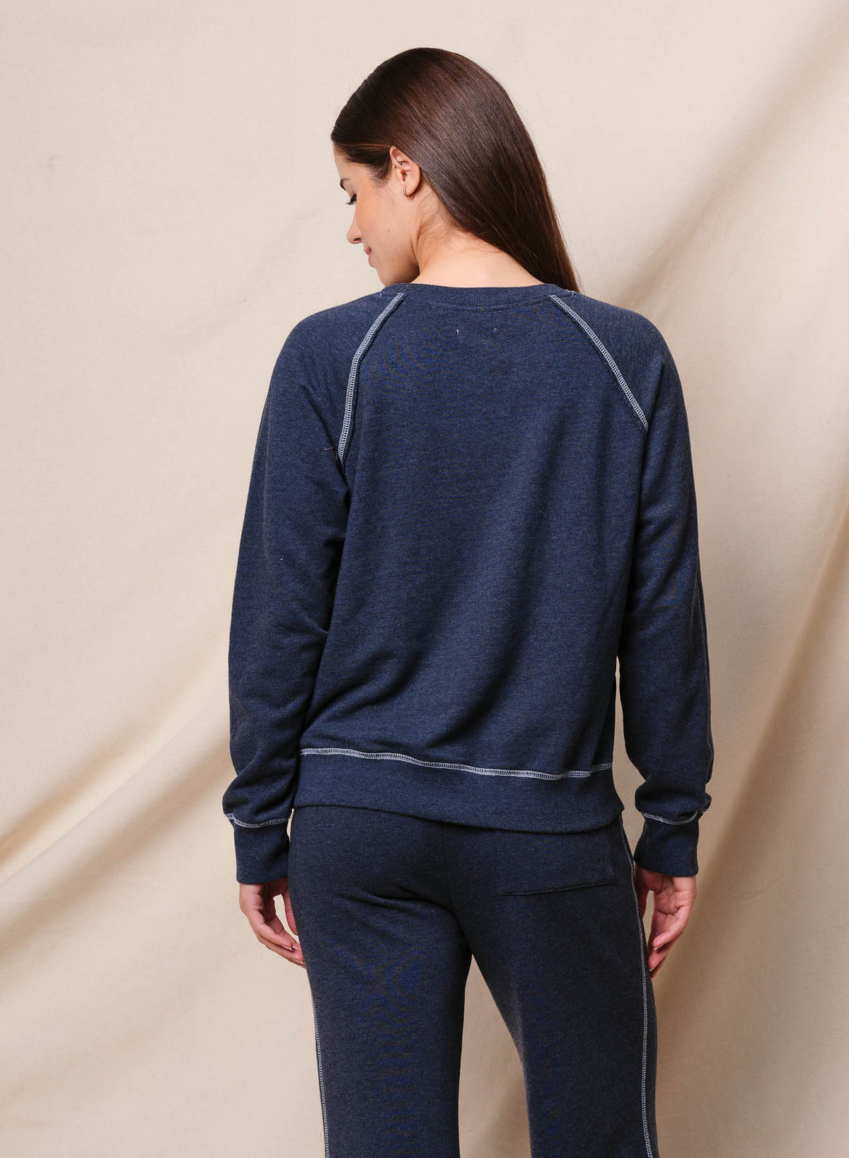 Sundry Sunshine Raglan Sweatshirt in Deep Navy