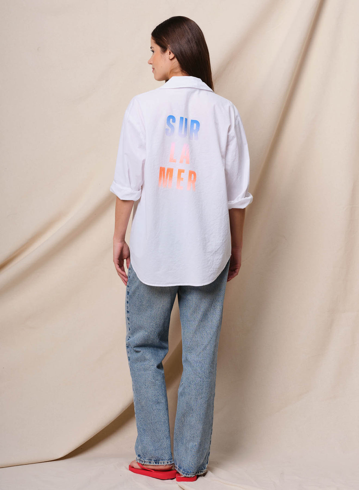 Sundry Sur La Mer Oversized Shirt in Optic White