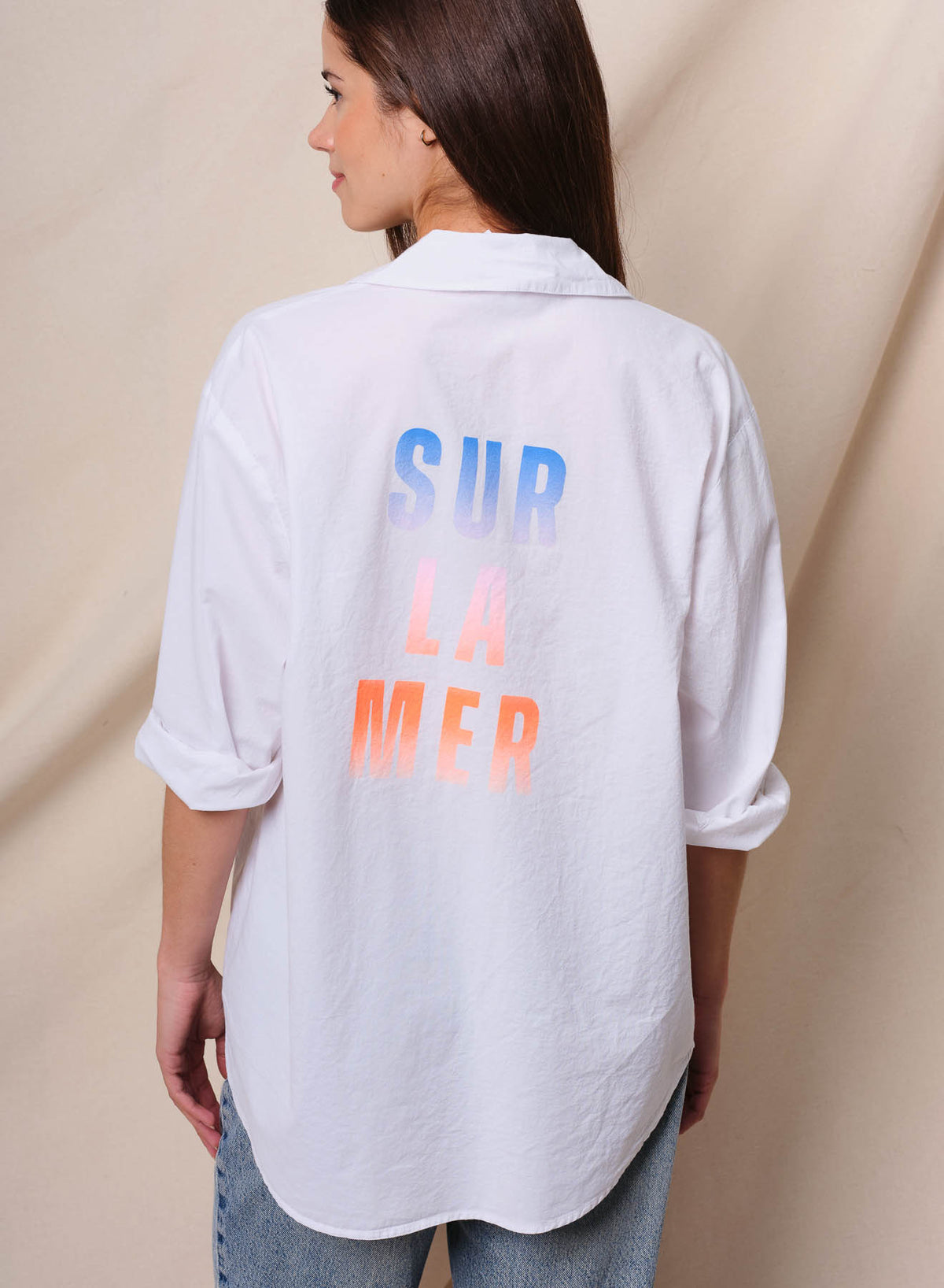 Sundry Sur La Mer Oversized Shirt in Optic White