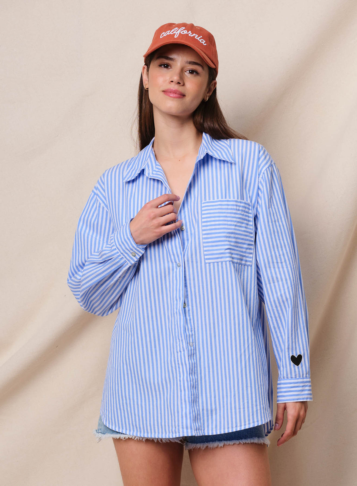 Sundry Sur La Mer Oversized Shirt in Chambray