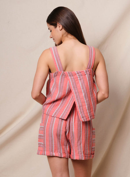 Sundry Cross Back Swing Tank in Bright Coral