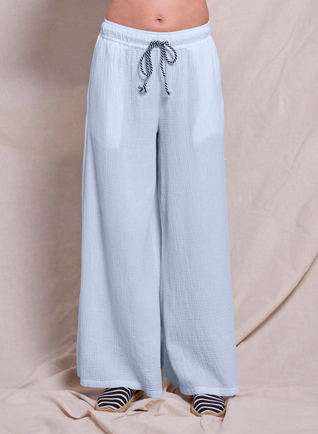 Sundry Wide Leg Pant in Chambray