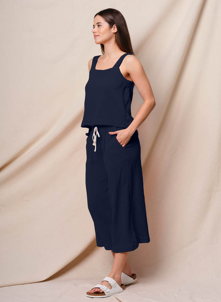 Sundry Cross Back Swing Top in Deep Navy