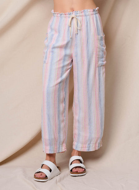Sundry Rainbow Stripe Pant in Oyster