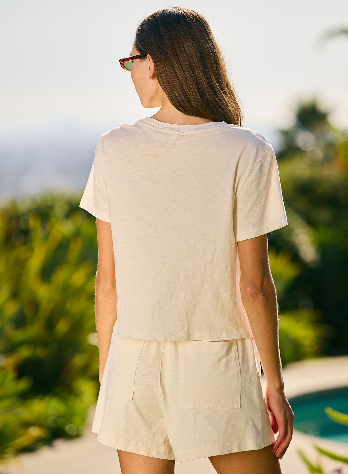 Sundry Boxy Crew Tee in Pearl