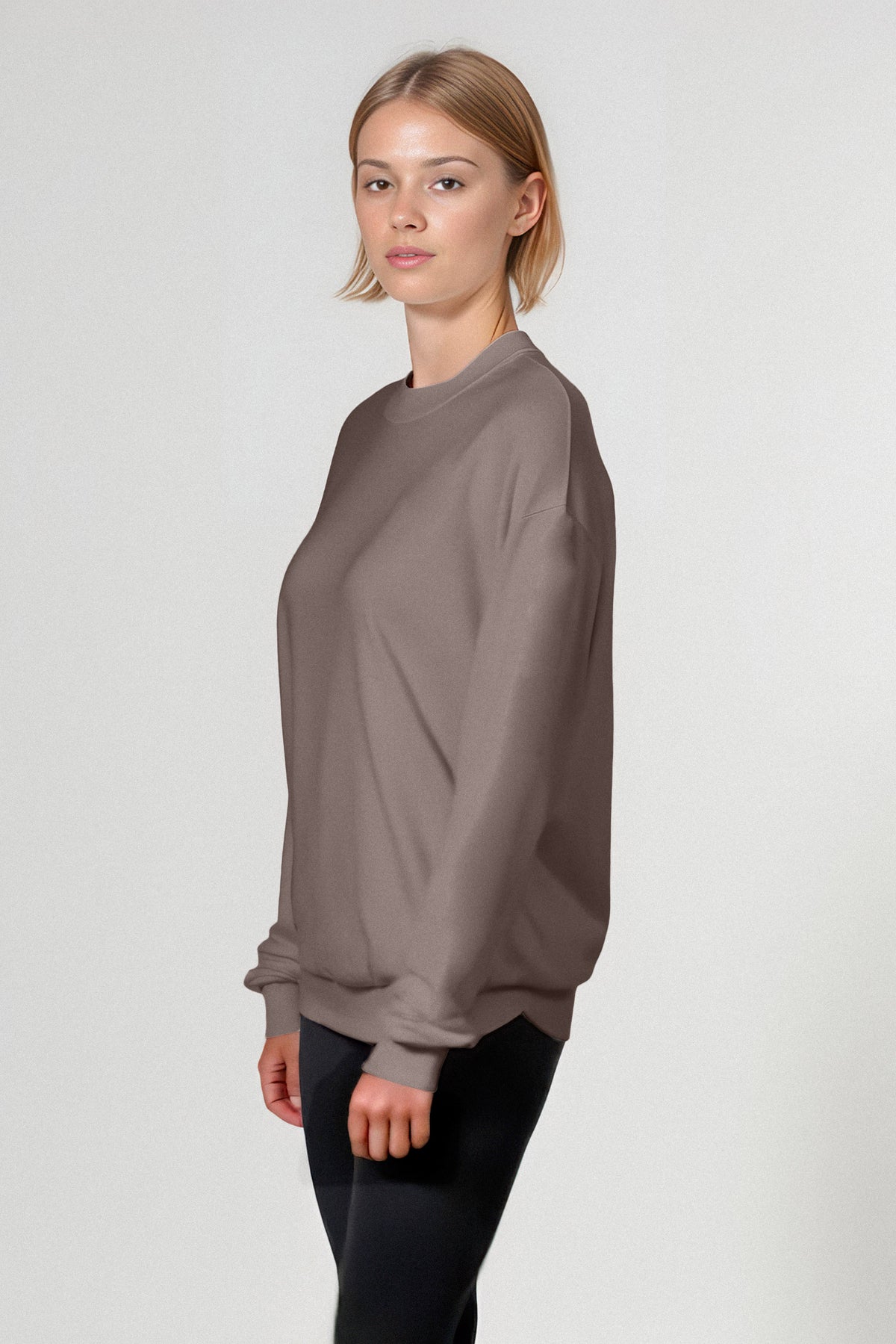 Sundry Softest Fleece Crewneck Sweatshirt in Latte