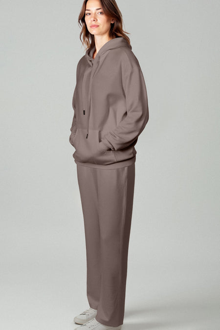 Sundry Softest Fleece Hoodie & Softest Fleece Straight Leg Sweatpant in Latte