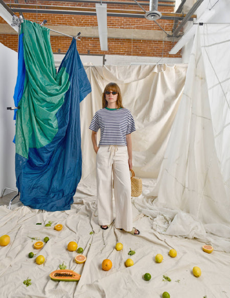 Sundry Cropped Boxy Tee in Optic White