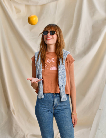 Sundry Le Soleil Muscle Tank in Vintage Rust