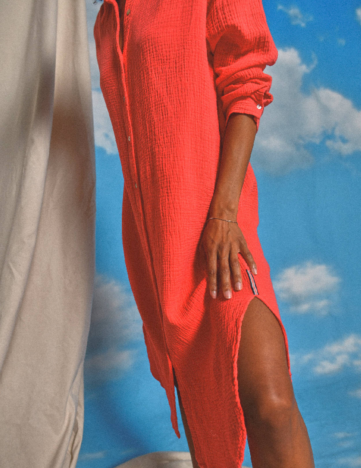 Sundry Midi Easy Shirt Dress in Dark Raspberry