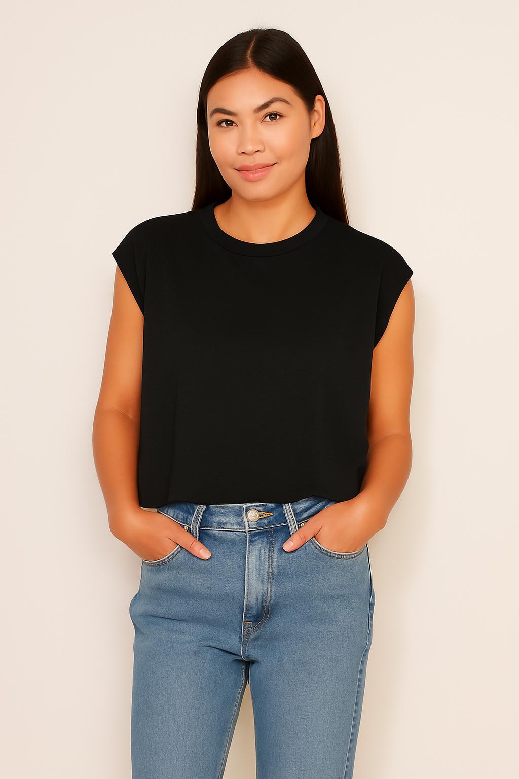 Sundry Muscle Tank in Black