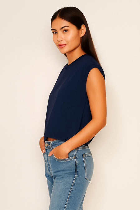 Sundry Muscle Tank in Deep Navy