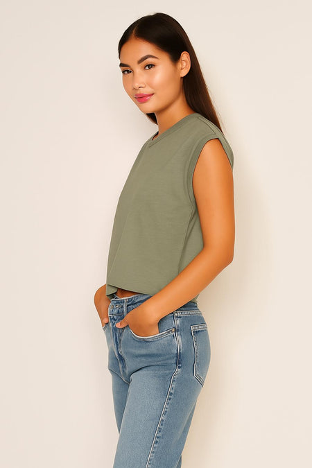 Sundry Muscle Tank in Fern