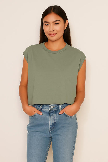 Sundry Muscle Tank in Fern