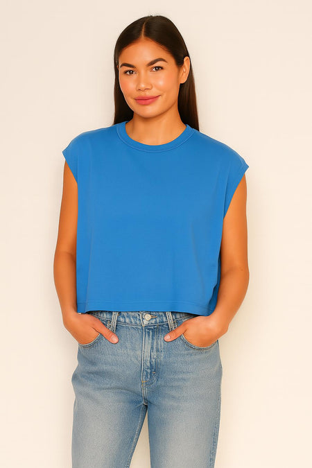 Sundry Muscle Tank in Lagoon Blue