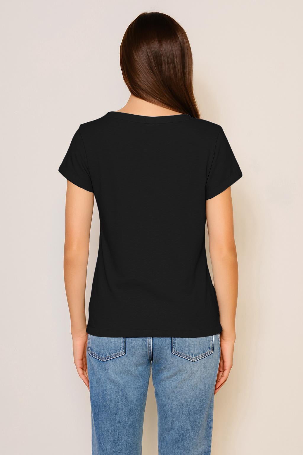 Sundry Rolled Sleeve Tee in Black