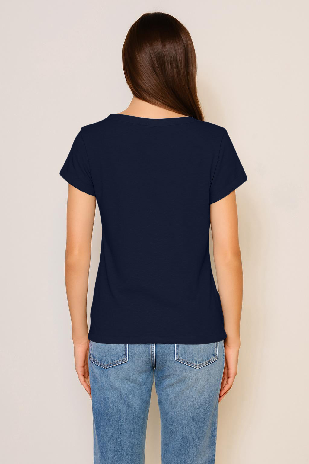 Sundry Rolled Sleeve Tee in Deep Navy