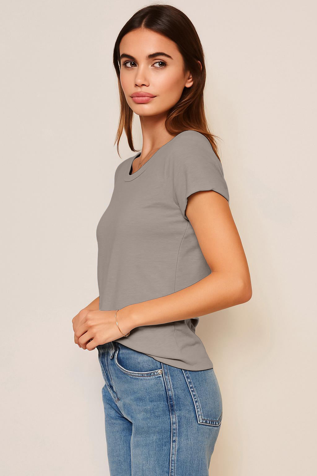 Sundry Rolled Sleeve Tee in Fern