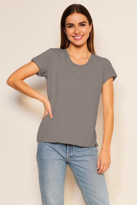 Sundry Rolled Sleeve Tee in Fern
