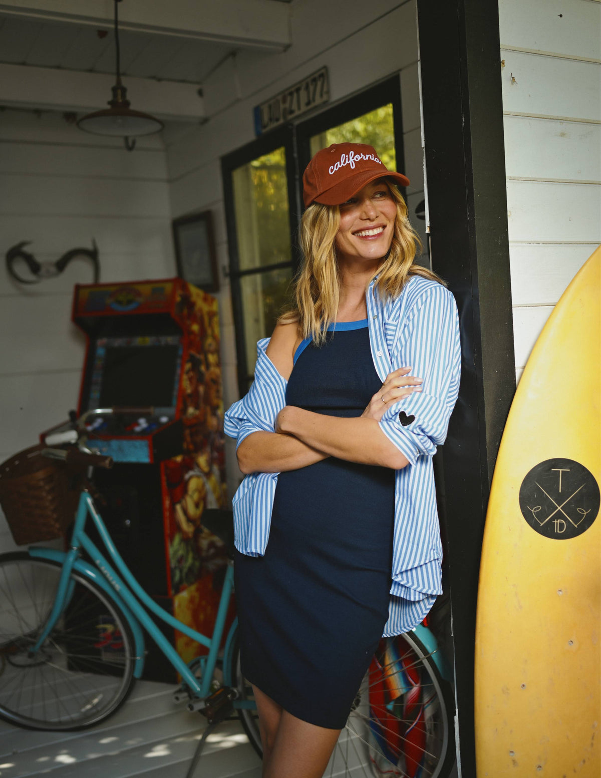 Sundry Sur La Mer Oversized Shirt in Chambray