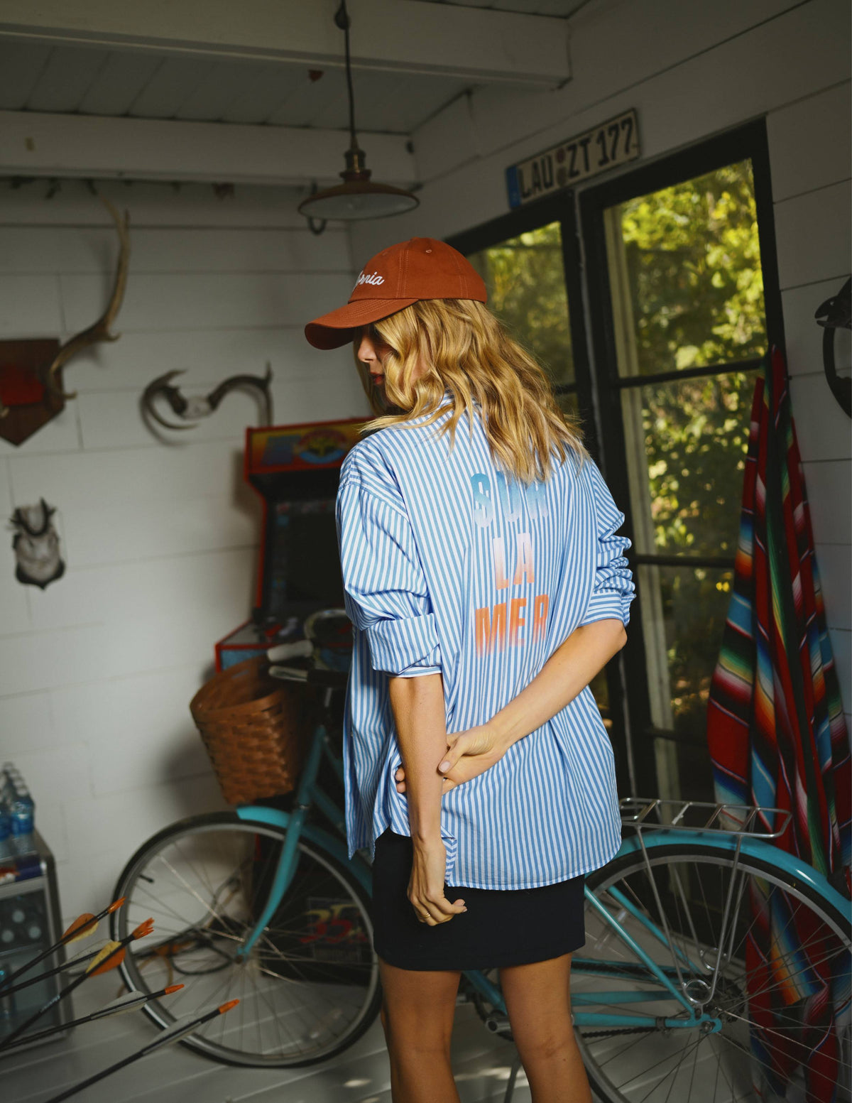 Sundry Sur La Mer Oversized Shirt in Chambray