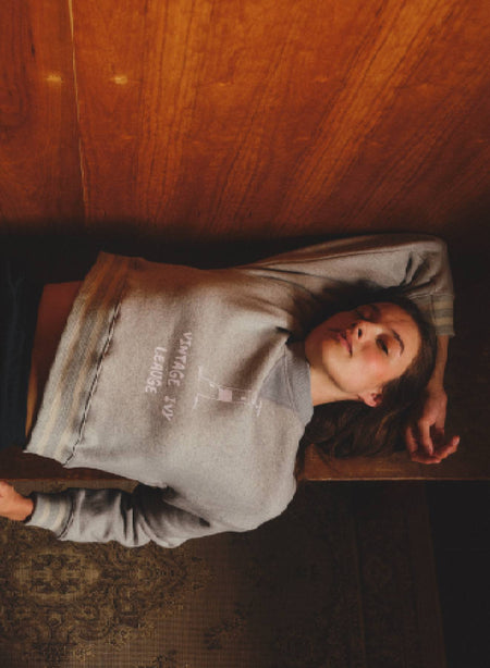 Sundry Vintage Ivy League Athletic Sweatshirt in Heather Grey