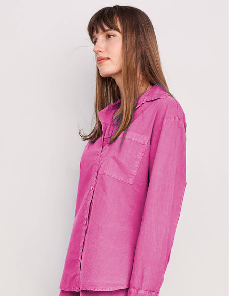 Sundry Voile Button Down in Pigment Magenta