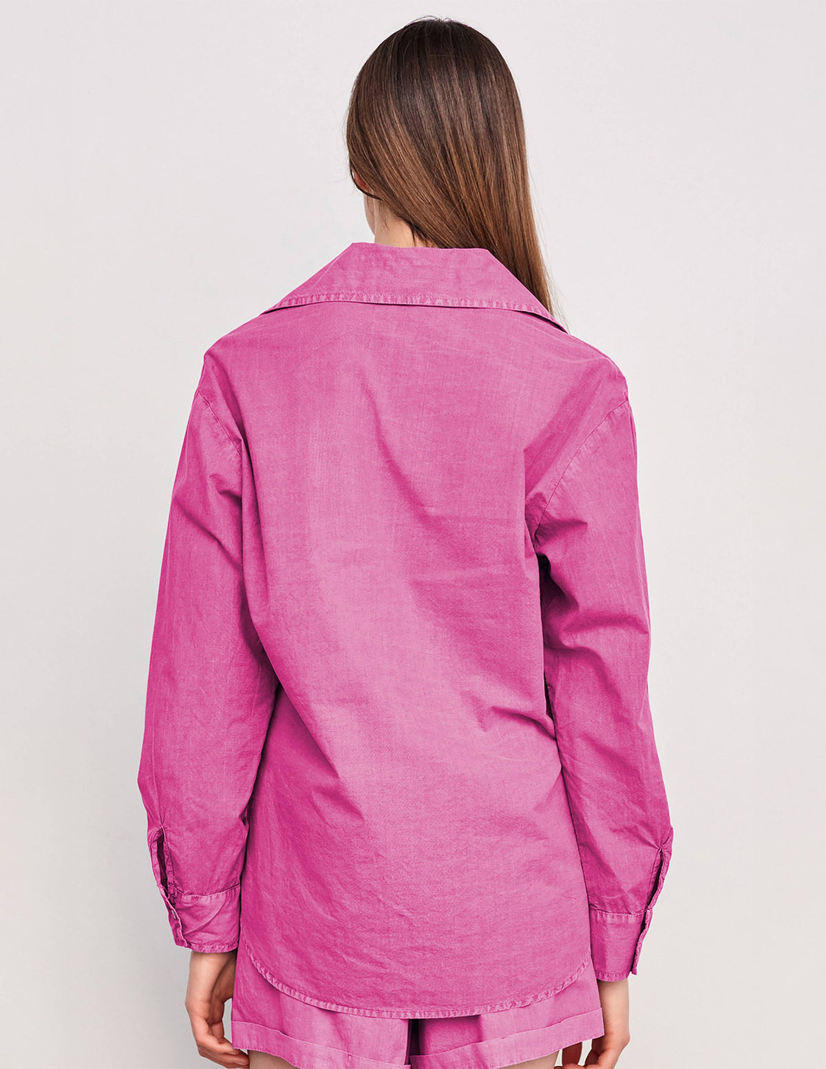 Sundry Voile Button Down in Pigment Magenta