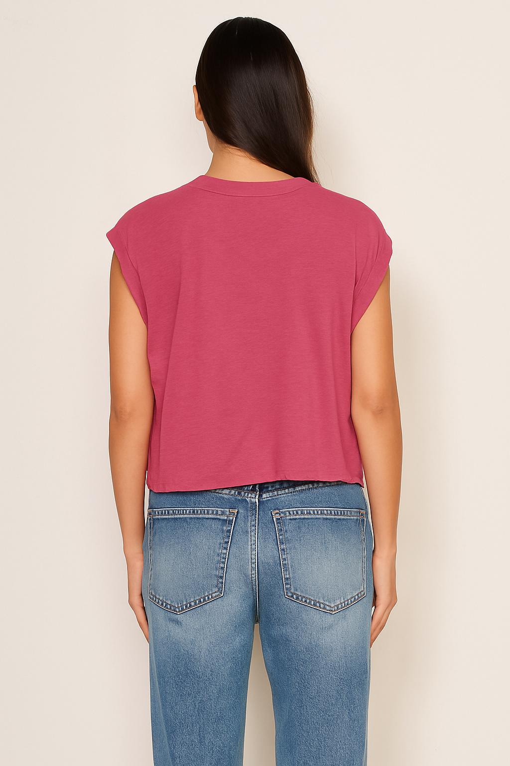 Sundry Muscle Tank in Cranberry