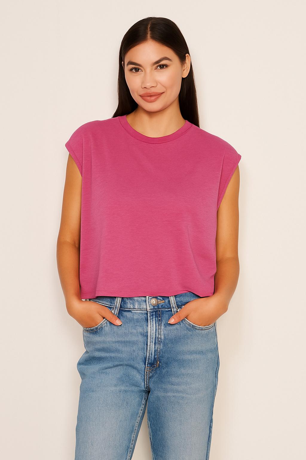 Sundry Muscle Tank in Cranberry