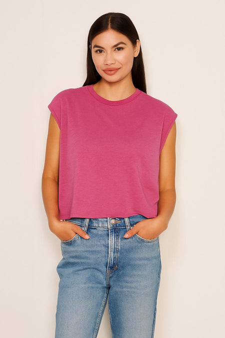 Sundry Muscle Tank in Cranberry